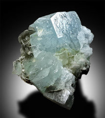 Aquamarine Crystals Cluster Specimen with Mica from Gilgit Pakistan - 514 g, 97*98*56 mm