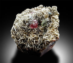 Pink Apatite with Green Fluorite on Muscovite Mica, Pink Apatite, Fluorite Specimen, Apatite Crystal, Aesthetic Specimen, 928 Gram