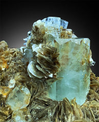 Aquamarine Crystals with Muscovite Mica, Terminated Aquamarine Crystals, Aquamarine Cluster, Aquamarine Crystals, Mineral Specimen, 1033 g