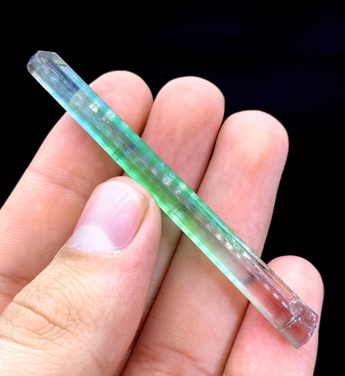Natural Terminated Tricolor Tourmaline Crystal From Paproke Afghanistan - 33.05 cts
