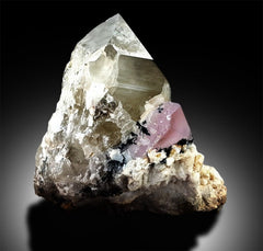 Morganite Specimen with Tourmaline, Smoky Quartz Specimen from Afghanistan - 865 g, 105*100*75 mm