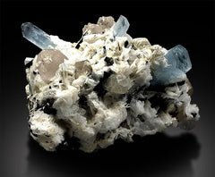 Aquamarine Topaz Schorl Albite Combo Specimen, Blue Aquamarine, Aquamarine Specimen, Natural Aquamarine, Aquamarine For Sale 235 g