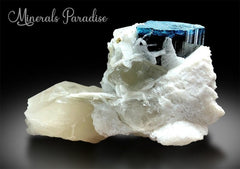 Blue Cap Tourmaline with Cleavlandite and Smoky Quartz Mineral Specimen from Paprok - 164 gm