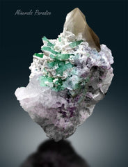 Pollucite with Green Tourmaline Crystals and Quartz Specimen from Afghanistan - 669 Gram