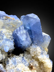 Natural Blue Color Celetine Crystals Cluster, Celestine with Yellow Calcite, Celestine Specimen, Celestine from Baghdis, Afghanistan, 396 g