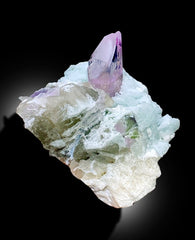 Pink Kunzite Specimen, Pink Kunzite crystal with Quartz and Cleavlandite Albite, Natural Kunzite, Raw Kunzite, Chakra stone, 458 g