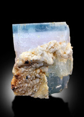 Terminated AquaMorganite With Feldspar Mineral Specimen From Skardu Pakistan - 92 gram