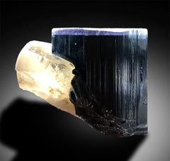 Purple Cap Tourmaline with Smoky Quartz Feldspar and Albite Specimen from Paprok Afghanistan - 440 g , 112*63 mm