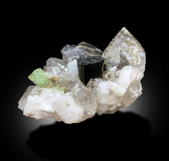 Green Herderite With Schorl and Quartz Specimen From Skardu Pakistan - 79 gram