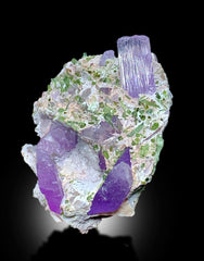 Pink Kunzites With Green Tourmalines and Feldspar Mineral Specimen From Afghanistan - 231 gram