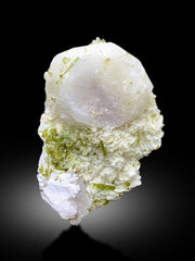 Natural Green Color Tourmaline Crystals with Pollucite, Raw Mineral, Tourmaline Specimen from Chapu Mine Skardu Pakistan - 628 gram