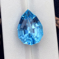 Pear Cut Topaz Loose Gemstone, Deep Blue Topaz Stone For Jewelry Making, Faceted Topaz Gemstone, Swiss Blue Topaz Cut Gemstone, 24 CT