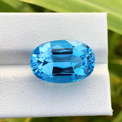 Beautiful Swiss Blue Topaz Loose Gemstone, Electric Blue Topaz Gemstone, Oval Topaz Cut Stone, Faceted Topaz For Jewelry Making, 20.5 CT