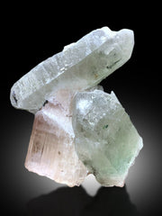 Natural Peach Pink Color Kunzite with Indicolite Blue Tourmalines and Quartz, Kunzite Specimen, Quartz Crystals, Raw Mineral - 462 gram