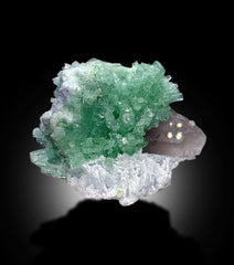 Green Tourmaline Crystals Cluster With Morganite and Cleavelandite Albite Mineral Specimen From Afghanistan - 148 gram