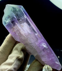 Bicolor Kunzite Crystal ,Microlite Crystals, Natural Kunzite, Kunzite stone, Rare crystals, Rare minerals, 394 Gram , 160*45*30 mm