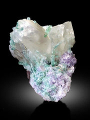 Green Tourmalines With Pink Lepidolite and Quartz Mineral Specimen From Afghanistan - 524 gram