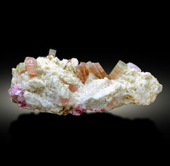 Natural Watermelon Tourmaline Crystals with Albite, Tourmaline Cluster, Tourmaline from Paproke, District Nuristan Afghanistan - 771 gram