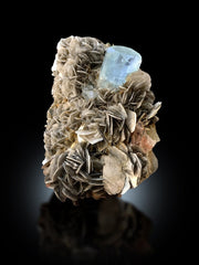 Aquamarine Specimen, Natural Aquamarine with Fluorite and Mica Mineral Specimen From Pakistan - 1569 g , 130*93 mm