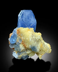 Celestine Crystals with Calcite Mineral Specimen from Afghanistan - 95 gram