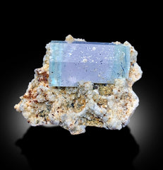 AquaMorganite, Morganite Var Aquaamrine, AquaMorganite With Schorl and Feldspar From Skardu Pakistan - 80 gram