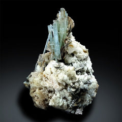 Aquamarine Crystals with Tourmalines Mica and Albite, Natural Aquamarine, Blue Aquamarine, Aquamarine Mineral Specimen 247 Gram