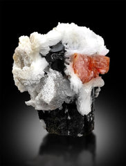 Pink Apatite Crystals with Tantalite, Schorl and Albite Mineral Specimen from Skardu Pakistan, 250 g, 68*61*53 mm