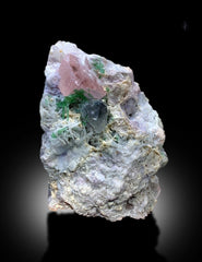 Pink Morganite With Green Tourmalines, Quartz and Albite Mineral Specimen From Afghanistan - 965 gram