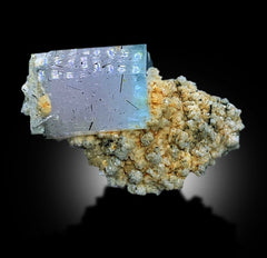 AquaMorganite, Morganite Var Aquaamrine, AquaMorganite With Schorl and Feldspar From Skardu Pakistan - 54 gram