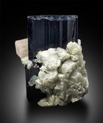 Tourmaline with Fluorapatite and Aquamarine, Combo Specimen, Fine Mineral, Tourmaline Apatite - 140 gram, 58*41*38 mm