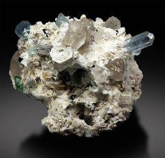 Aquamarine Topaz Schorl Albite Combo Specimen, Blue Aquamarine, Aquamarine Specimen, Natural Aquamarine, Aquamarine For Sale 235 g