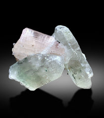 Natural Peach Pink Color Kunzite with Indicolite Blue Tourmalines and Quartz, Kunzite Specimen, Quartz Crystals, Raw Mineral - 462 gram