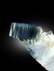Natural Blue Cap Tourmaline Crystals with Albite, Tourmaline Specimen, Raw Mineral, Paproke Tourmaline, Crystal Specimen - 93 gram
