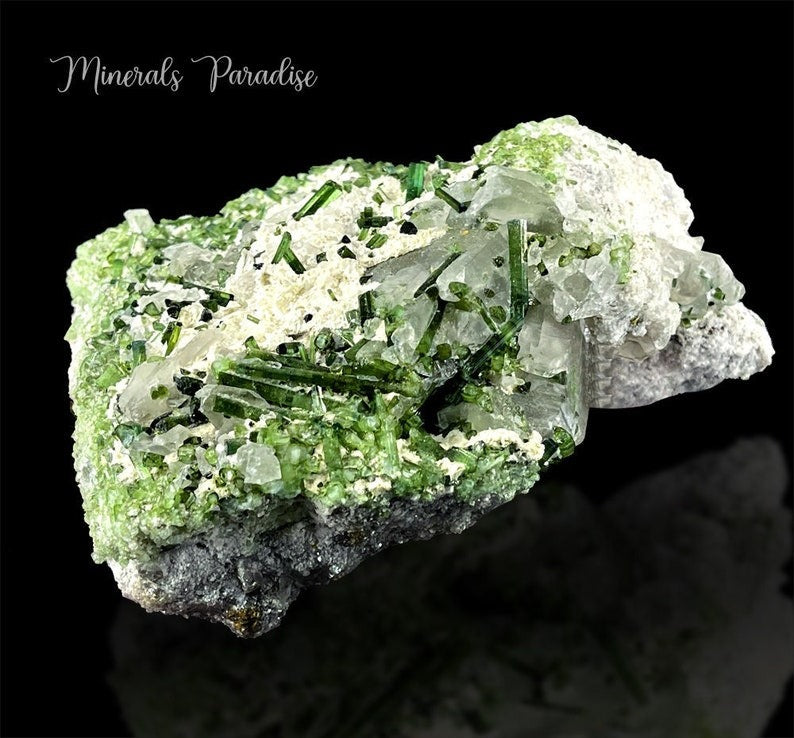 Tourmaline Specimen, Natural Green Color Tourmaline Specimen, Tourmaline Crystals Cluster, Paprok Tourmaline, Fine Mineral - 1038 gram