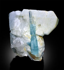 Aquamarine Specimen with Feldspar, Aquamarine Crystals, Aquamarine Cluster, Microcline Feldspar, Aquamarine stone, Mineral Specimen, 1728g