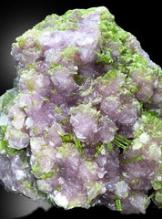 Natural Green Tourmaline Cluster on Pink Lepidolite, Tourmaline Specimen, Tourmaline Specimen from Paproke Afghanistan - 3949 gram