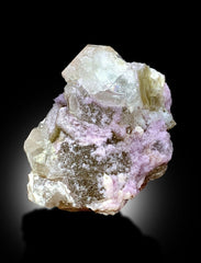 Morganite Specimen, Natural Morganite Crystal with Purple Apatite and Mica, Tourmalines and Albite Mineral Specimen from Afghanistan, 415 g