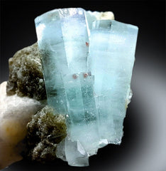 Aquamarine Crystals, Aquamarine Cluster, Aquamarines with Mica and Feldspar, Aquamarine Specimen from Skardu Pakistan, 96 g , 73*51 mm