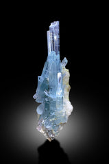 Sky Blue Aquamarine Crystals Cluster With Feldspar From Shigar Valley Skardu Pakistan - 79 gram