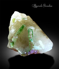 Watermelon Tourmaline Crystals with Lepidolite, Tourmaline on Qyartz, Natural Tourmaline, Mineral Specimen 697 g