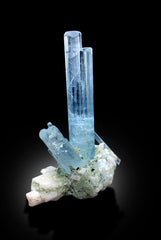 Sky Blue Aquamarine Crystals With Schorl and Albite, Mineral Specimen, Aquamarine Cluster, Aquamarine From Shigar Valley Pakistan - 22 gram