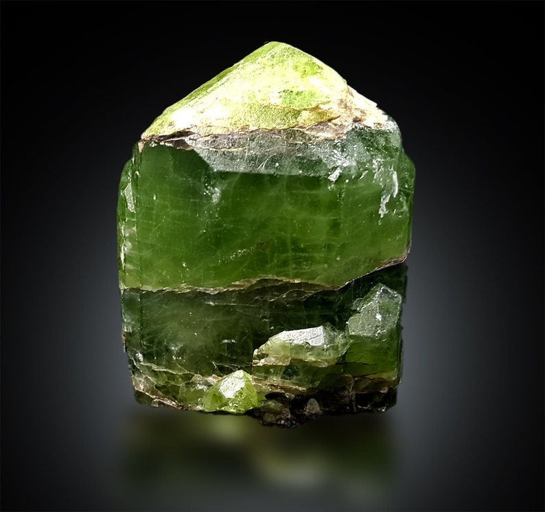 Terminated Green Peridot Crystal, Gem Grade Peridot, Peridot Gemstone, Peridot Stone, Peridot Crystal From Supat Pakistan - 114 gram