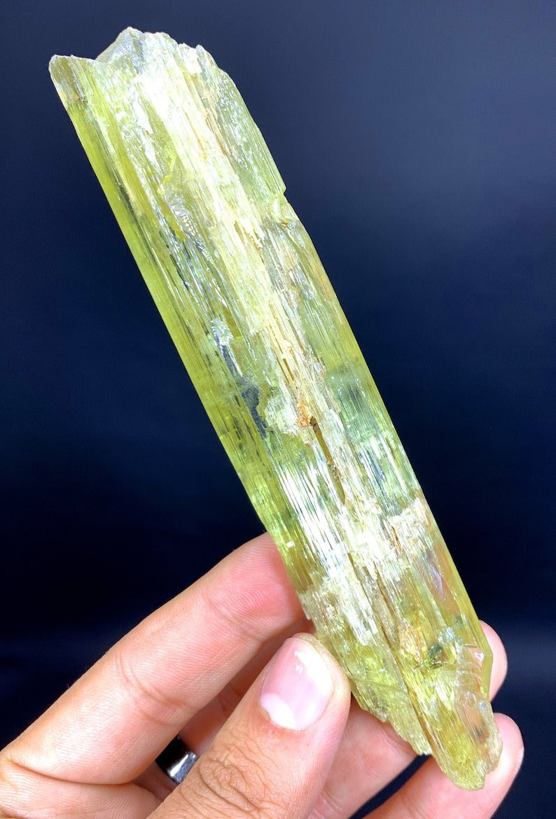 Natural Yellow Color Triphane Kunzite Crystal, Etched Kunzite, Raw Mineral, Crystal Specimen, Kunzite from Afghanistan - 121 gram