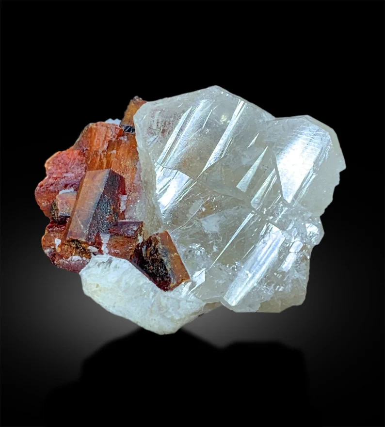 Tantalite Crystals on Quartz, Red Tantalite Specimen, Tantalite Crystals Cluster, Rare Mineral, Rare Crystal, Rare stone, Raw Crystals, 66 g