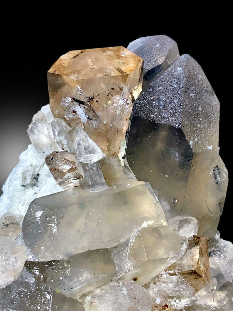 Topaz Specimen, Topaz Crystals, Microlite Crystals, Topaz with Quartz, Topaz on Feldspar, Combo Mineral, Mineral Specimen, 1448 g