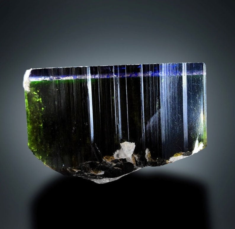Blue Cap Tourmaline Crystal Mineral Specimen from Paprok - 142 g, 56*41*37 mm