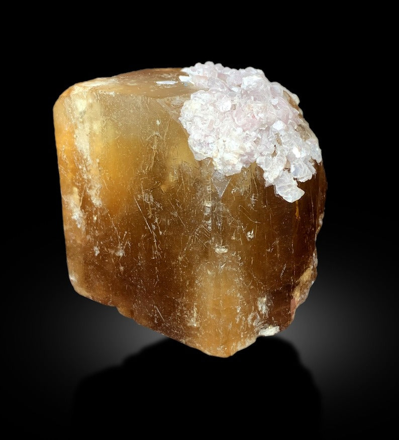 Topaz Crystal with Pink Lepidolite, Topaz Specimen, Terminated Topaz, Lepidolite Mica, Topaz stone, Mineral Specimen, Raw Topaz, 947 gram