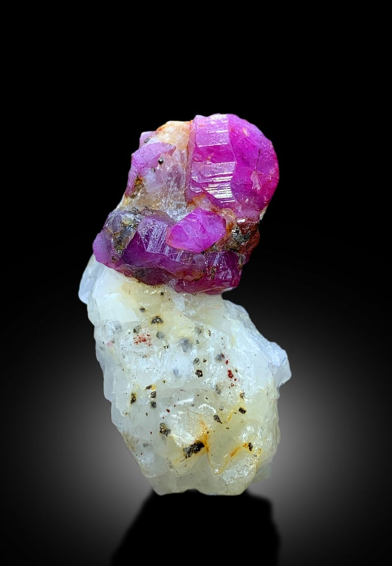 Natural Red Ruby on Matrix Mineral Specimen From Jegdalek Afghanistan - 35 gram