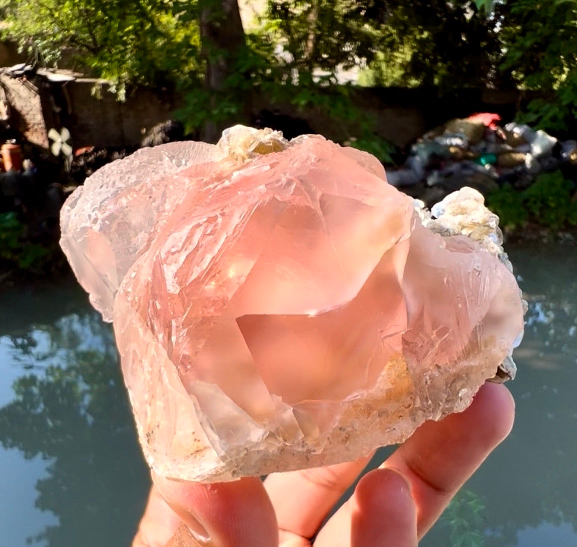 Pink Fluorite on Mica from Pakistan - 401 gram