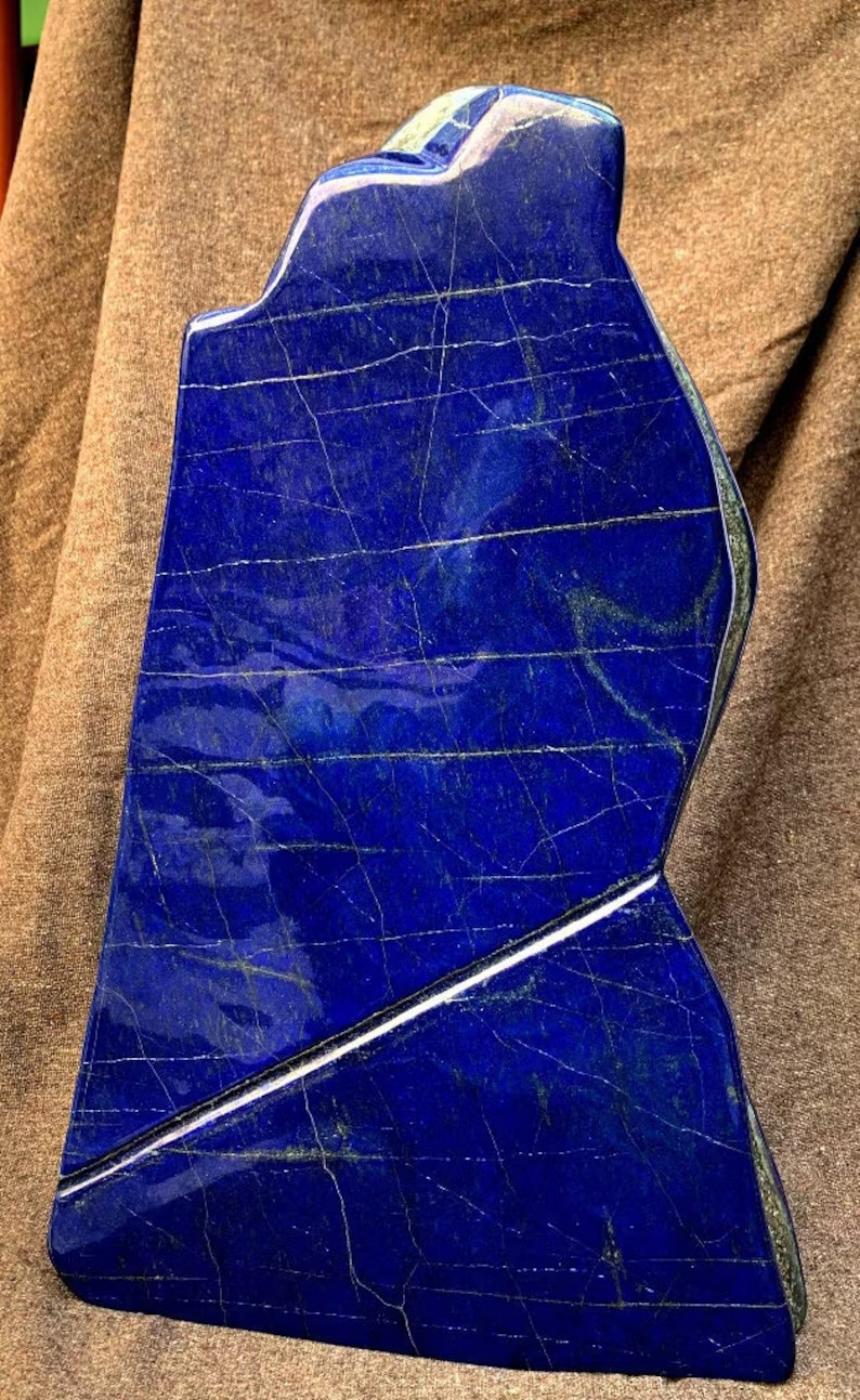 Lapis Lazuli Tumble , Huge Lapis Lazuli Free form tumble Made in Afghanistan, Real Blue Ultramarine, Handmade NO dye Lapis Tumble Home Decor